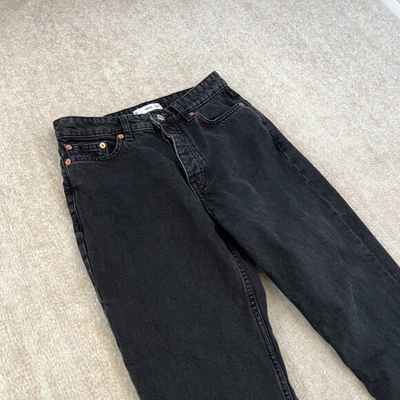 MNG Mango Havana Straight Leg High Rise Crop Distressed Jeans 4 - Picture 3 of 12